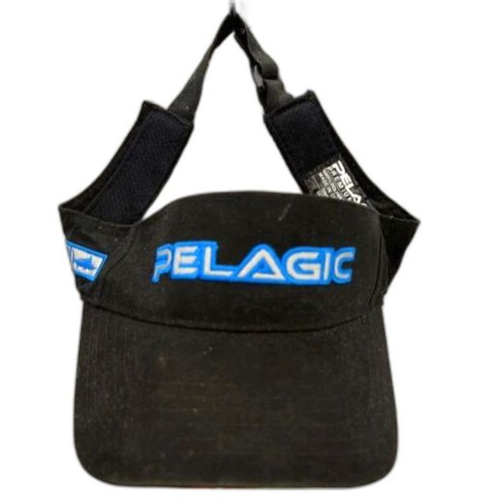 Pelagic premium visor black blue logo one size fishing